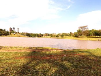 View of canal in park
