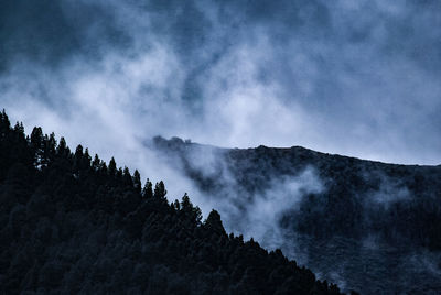 Low angle view of mountain against sky