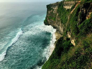 High angle view of sea against sky