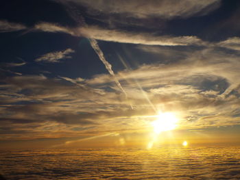 Scenic view of sea at sunset