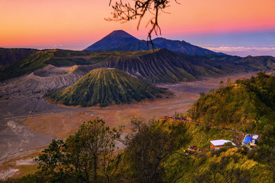 Scenic view of landscape during sunset