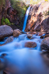 Scenic view of waterfall