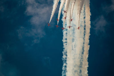 Airplanes flying in sky