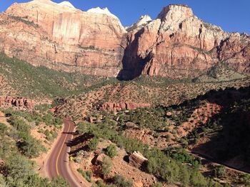 Scenic view of rocky mountains