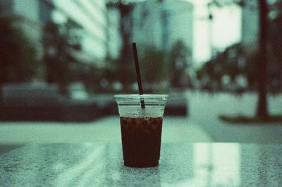 Close-up of drink on table