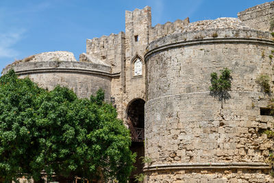 Along the ditch of the antique city wall in the old town of rhodes city at greek island rhodes