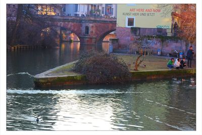 Reflection of buildings in river