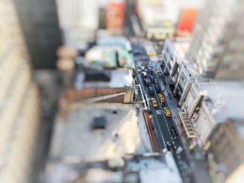 High angle view of railroad tracks