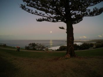 Scenic view of sea at sunset