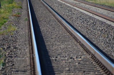 High angle view of railroad tracks