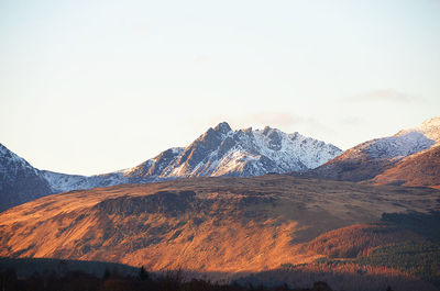 Scenic view of mountains against sky