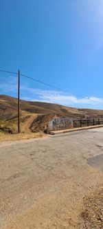 Scenic view of landscape against clear blue sky