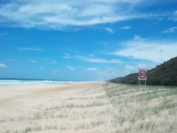 Scenic view of beach against sky