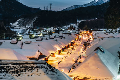 Scenic view of snow covered mountains