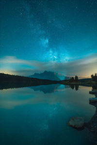 The milkyway galaxy captured in two jack lake banff