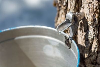 Close-up of water from faucet