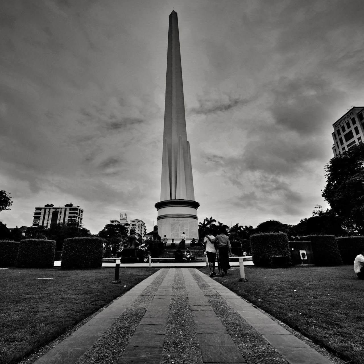 sky, architecture, cloud - sky, built structure, memorial, building exterior, travel destinations, nature, tall - high, tourism, the past, travel, monument, history, city, day, plant, tower, the way forward, outdoors, no people, architectural column, skyscraper