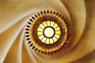 Low angle view of illuminated ceiling