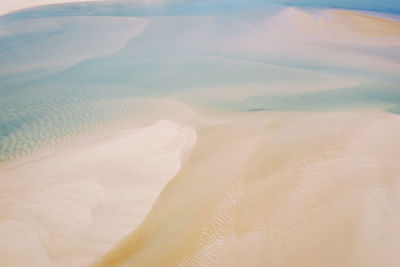 High angle view of water on beach