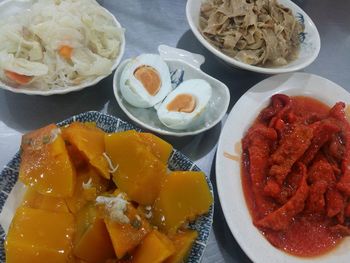 Close-up of meal served on plate