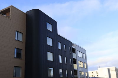 Low angle view of modern building against sky