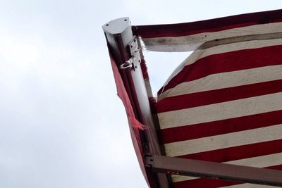 Low angle view of red flag