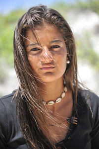 Close-up portrait of a beautiful young woman