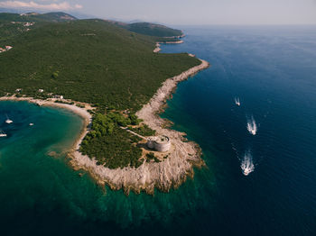 High angle view of sea shore