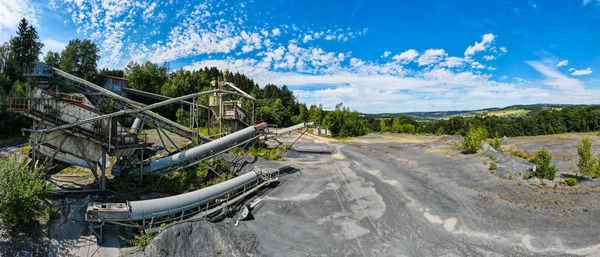 Scenic view of landscape against blue sky