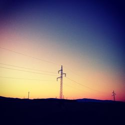 Electricity pylon at sunset
