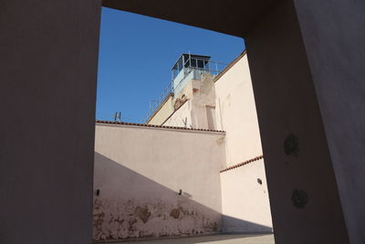 Low angle view of building against clear sky