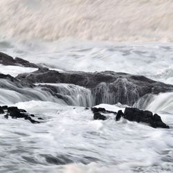 Scenic view of waves at oregon coast