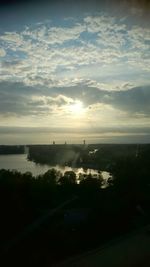 Scenic view of sea at sunset