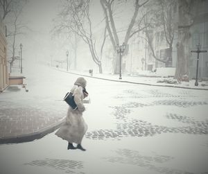 Woman in snow