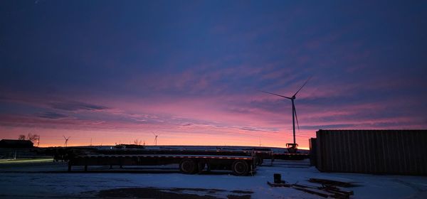 Sunrise, windmills, wind turbine