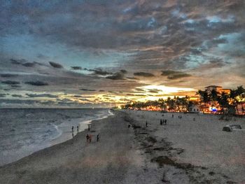 Scenic view of sea at sunset