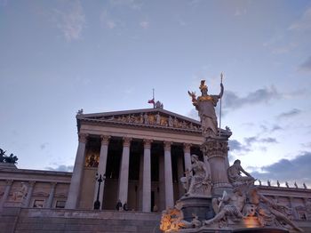 Low angle view of statue of building