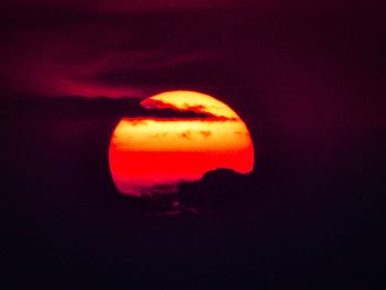 Close-up of moon at sunset