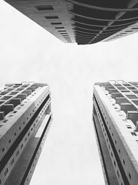 Low angle view of buildings against clear sky