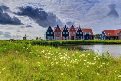 View of landscape against cloudy sky