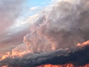 Low angle view of dramatic sky during sunset