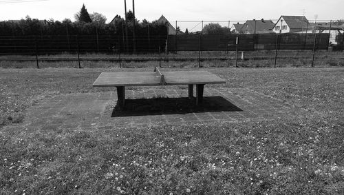 Empty bench in park