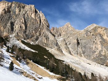 Scenic view of mountains against sky during winter