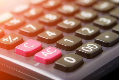 Close-up of calculator