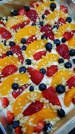 Close-up of fruits in plate