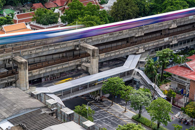 High angle view of bridge in city