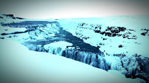 Scenic view of snow covered landscape
