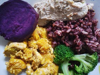 Close-up of food served on plate