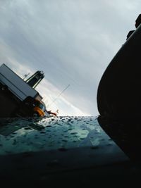 Ship in water against sky