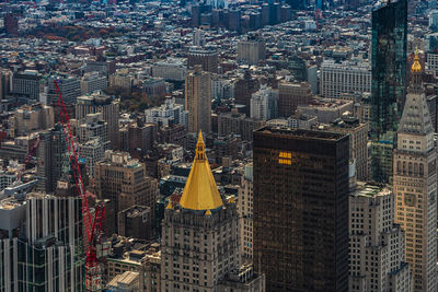 High angle view of buildings in new york city